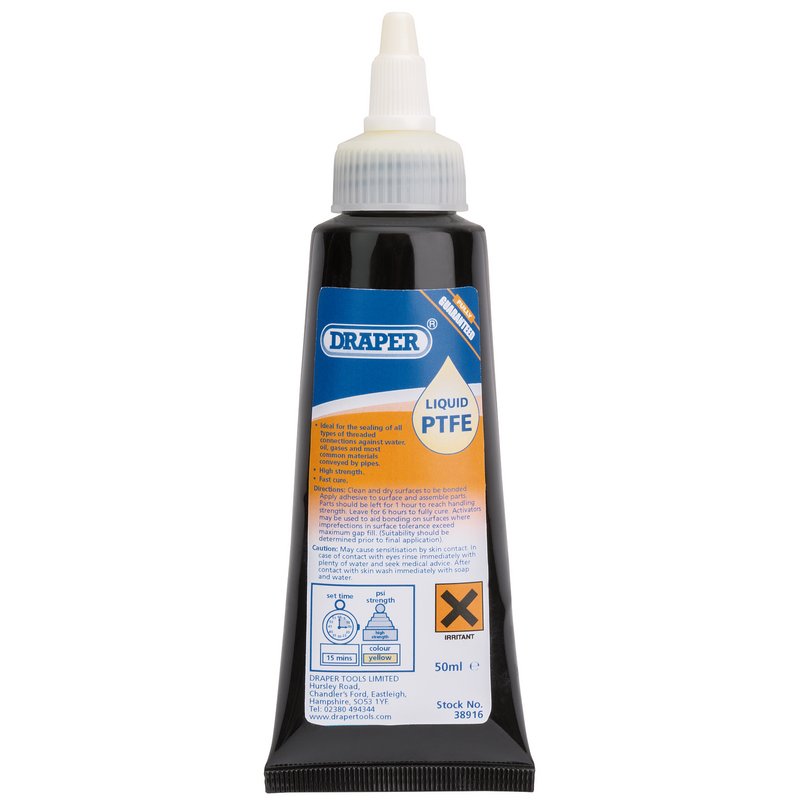 Draper Liquid PTFE 50ml Provides instant seals and cures rapidly 38916