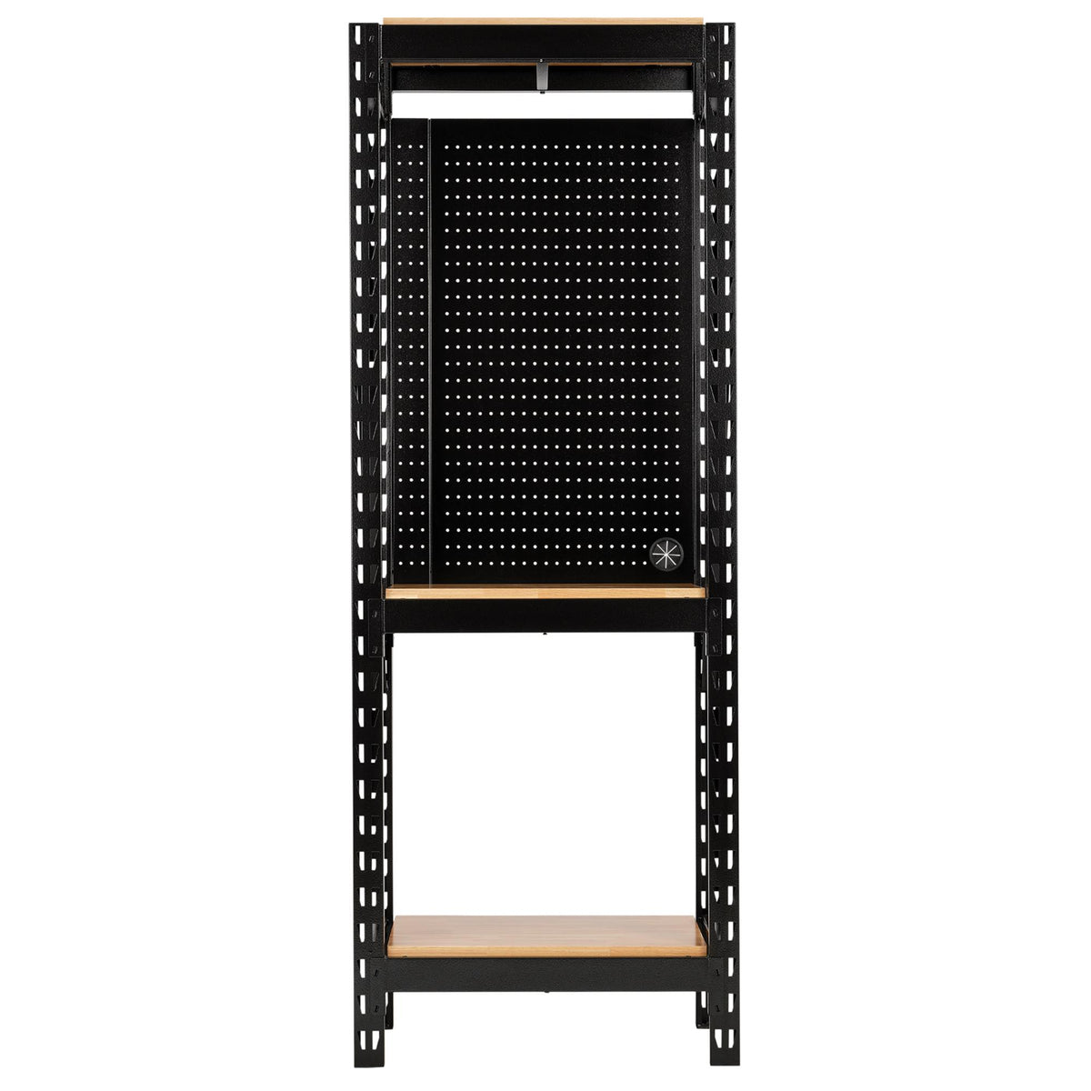 BUNKER 17 Piece Modular 3 Tier Racking with Hardwood Shelving and Pegboards, 750mm