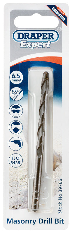 Draper Masonry Drill Bit 6.5 x 100mm Tungsten Carbide Tipped Milled Flute 39766