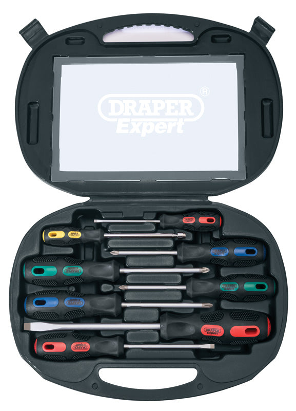 Draper Expert Screwdriver Set in Case 8 Piece Colour Coded Handles 40002