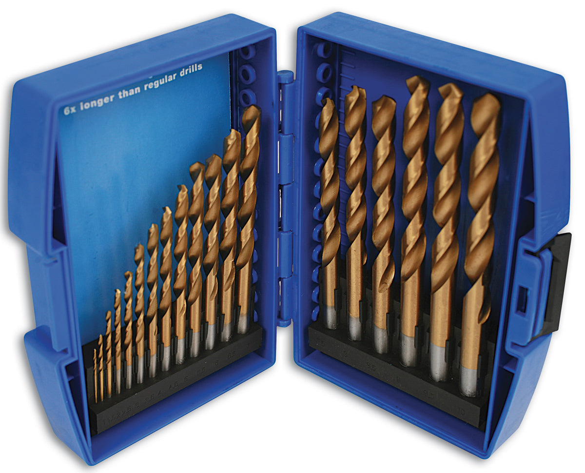 Laser Tools Titanium Coated Drill Set 19pc 4004