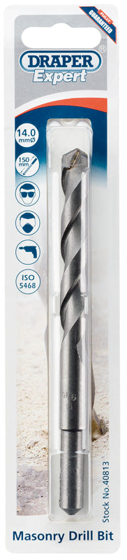 Draper Masonry Drill Bit 14 x 150mm Tungsten Carbide Tipped Milled Flute 40813