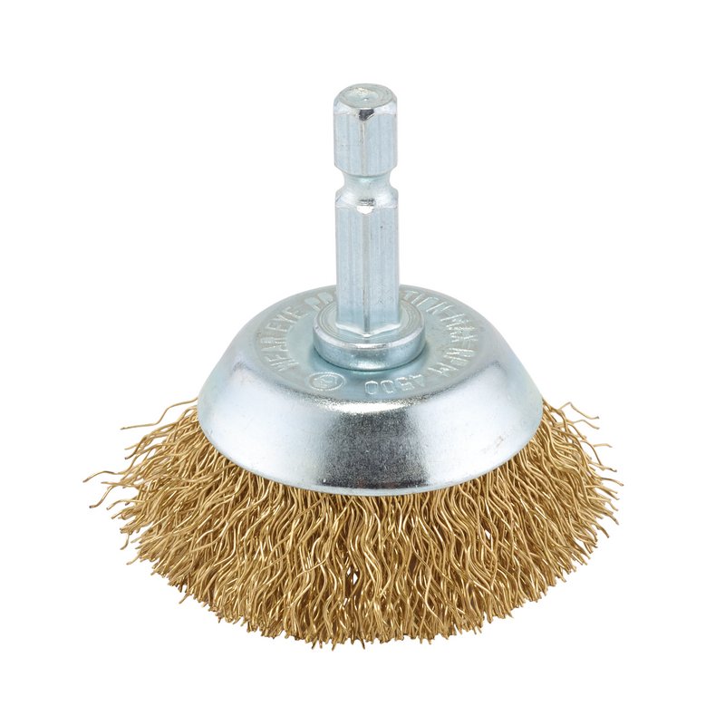 Draper Wire Cup Brush 40mm 6.35mm Shank brassed steel wire 41431