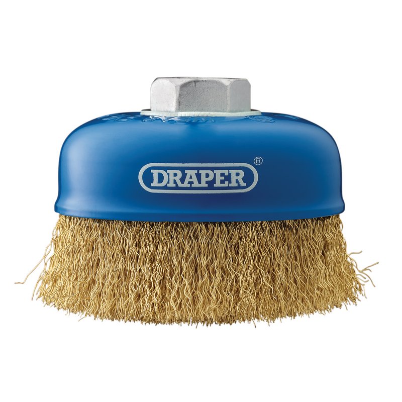Draper M14 Brassed Steel Crimped Wire Cup Brush 100mm 41445