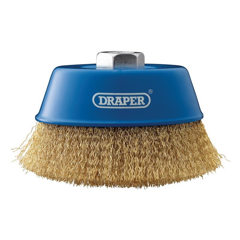 Draper Brassed M14 Steel Crimped Wire Cup Brush 125mm 41446