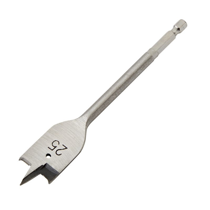 Draper Flat Wood Drill Bit 25mm Hex Shank Double Ground Tri Point 41784