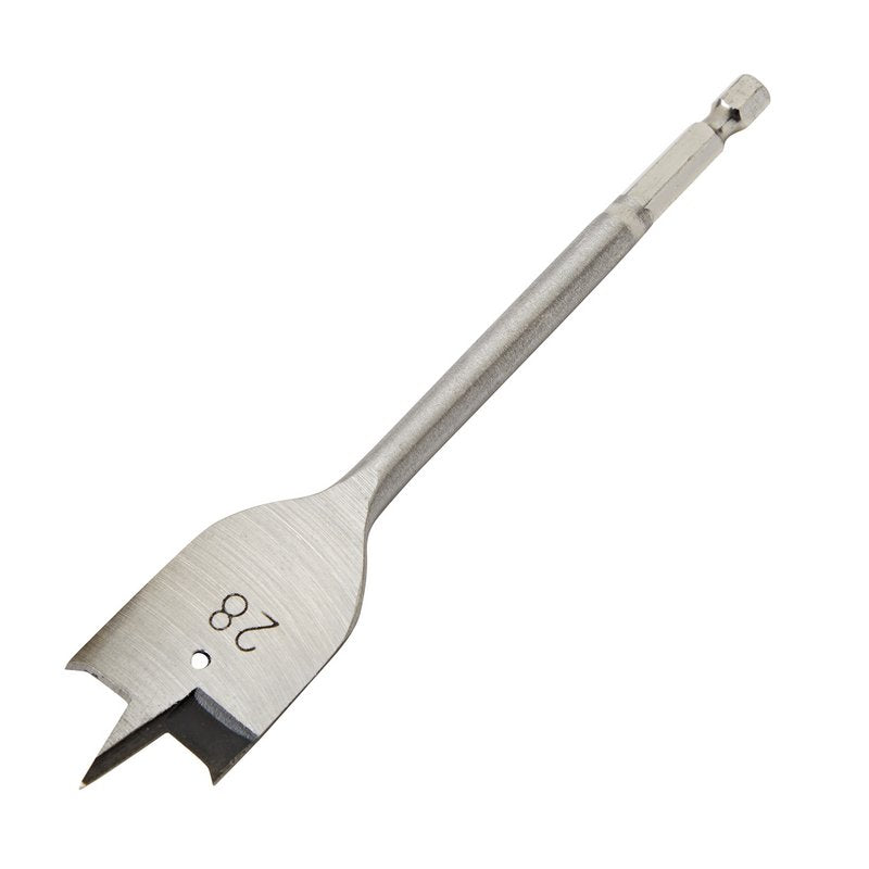 Draper Flat Wood Drill Bit 28mm Hex Shank Double Ground Tri Point 41785