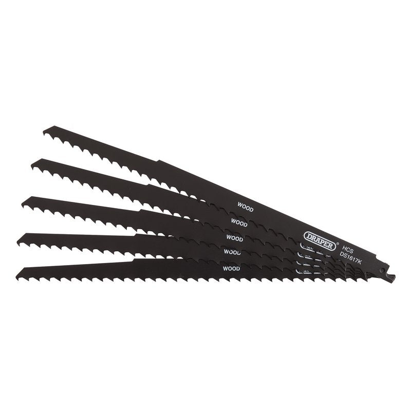 Draper Reciprocating Saw Blades Pruning Wood & Plastic 300mm 3tpi 5Pk 42615