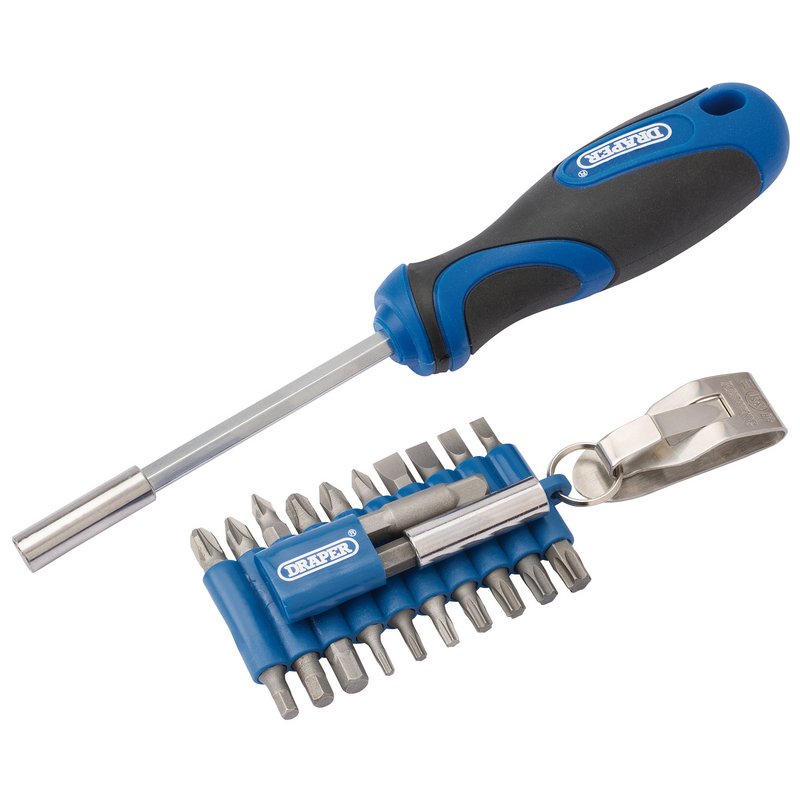 Draper Screwdriver and Bit Set 23 Piece With 1/4" magnetic bit holder 43624