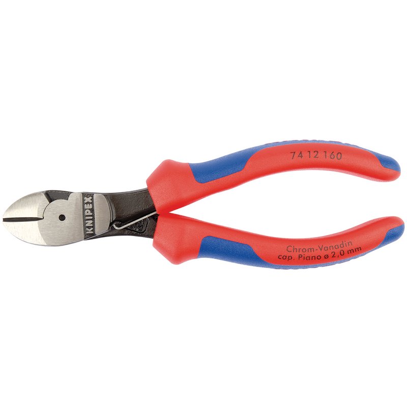 Knipex 160mm High Leverage Diagonal Side Cutters with Return Spring 74 12 160