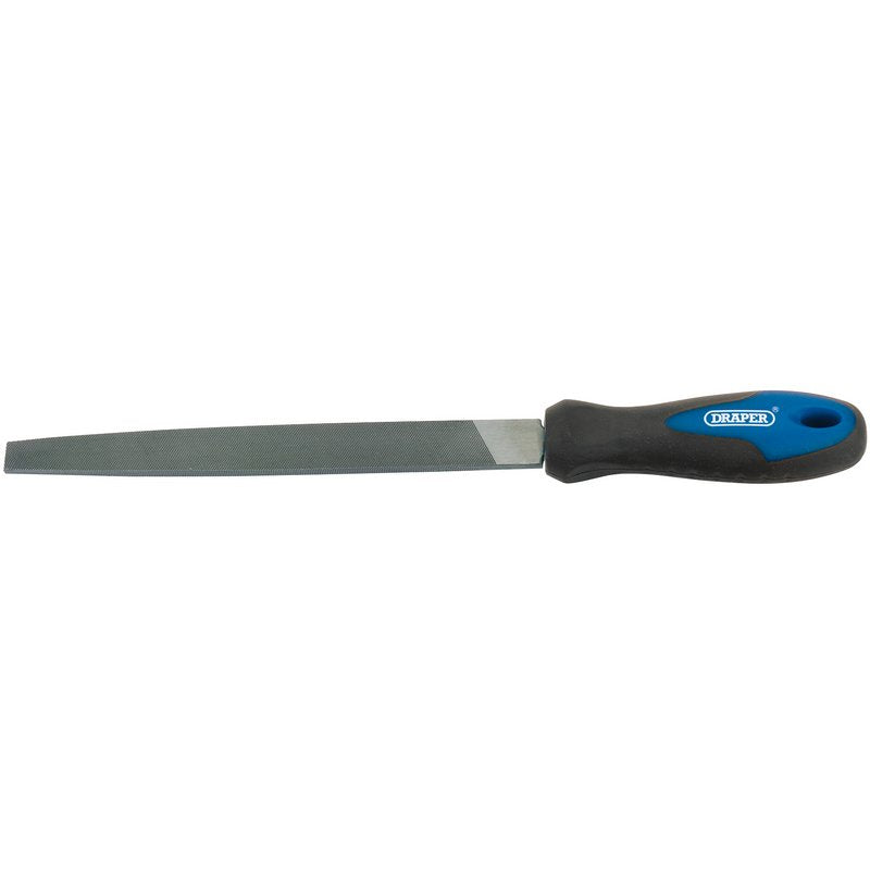 Draper Engineer's Flat Second Cut File with Soft Grip Handle 200mm 44952