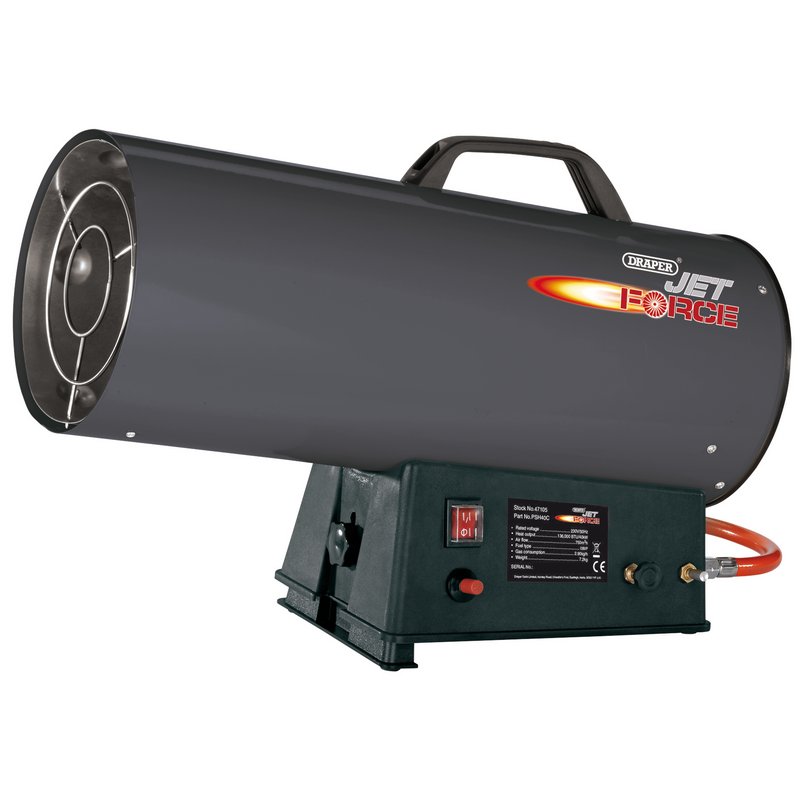 Draper Jet Force Propane Space Heater 136,000 BTU/40 kW Piezo Ggnition 47105