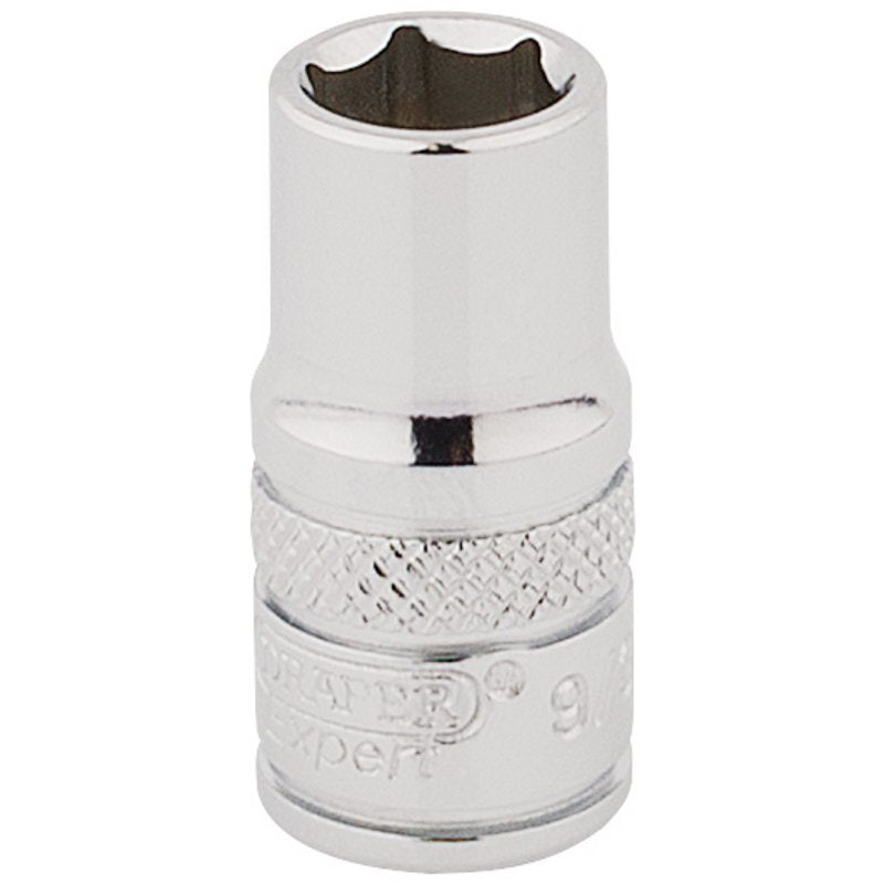 Draper 1/4"D HI-TORQ 6 Point Socket 9/32" Knurled Ring Standard Length 48567