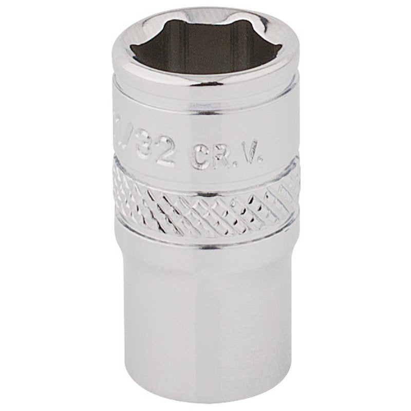 Draper 1/4"D HI-TORQ 6 Point Socket 11/32" Knurled Ring Standard Length 48671