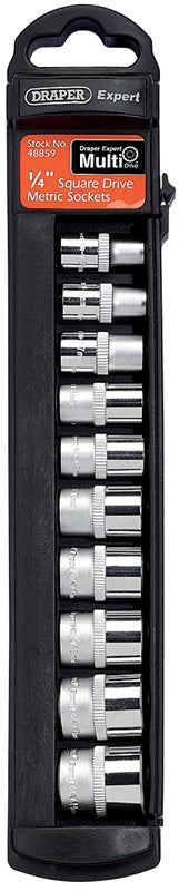 Set of 1/4" Sq. Dr. 12 Point Draper Multi-Drive® Sockets (10 Piece)