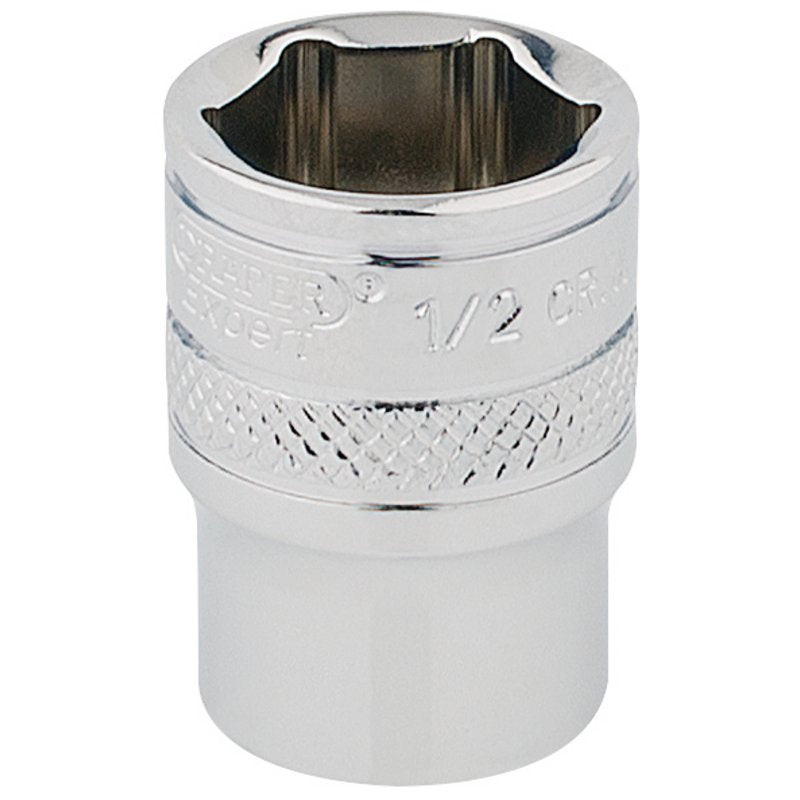 Draper 1/4"D HI-TORQ 6 Point Socket 1/2" Knurled Ring Standard Length 49010