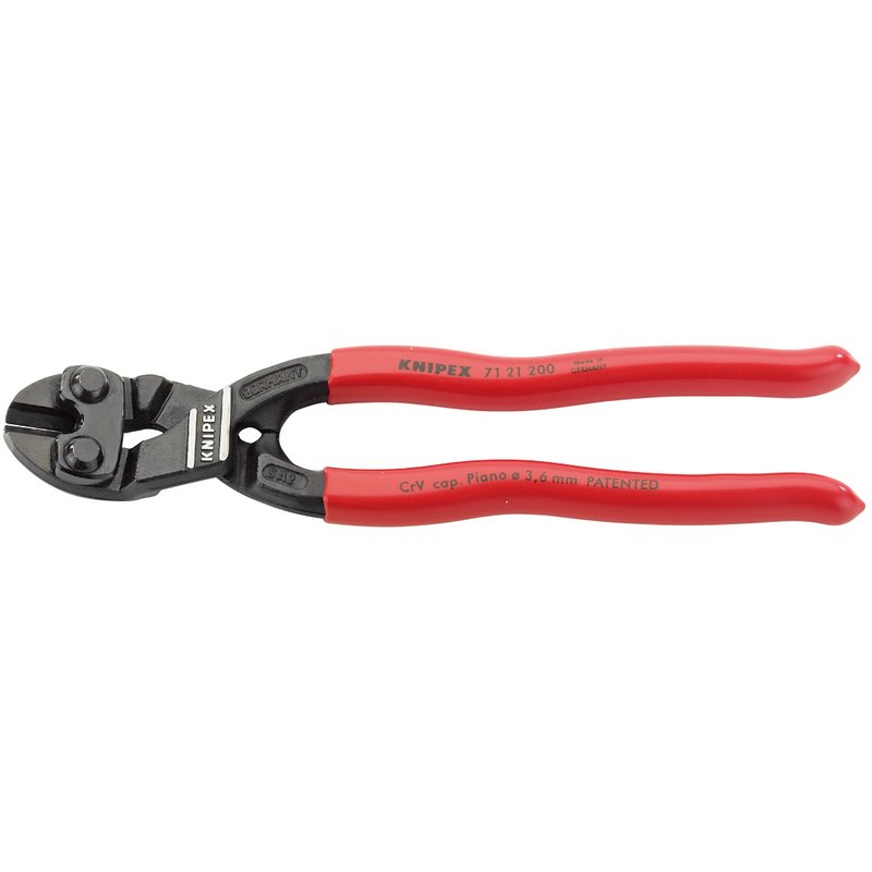 Knipex 200mm Cobolt Compact Angled Head Bolt Cutters Hard Wire Cut 4mm 49190