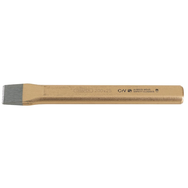 Draper Flat Cold Chisel 25 x 200mm Hardened Chrome Vanadium Steel 51629