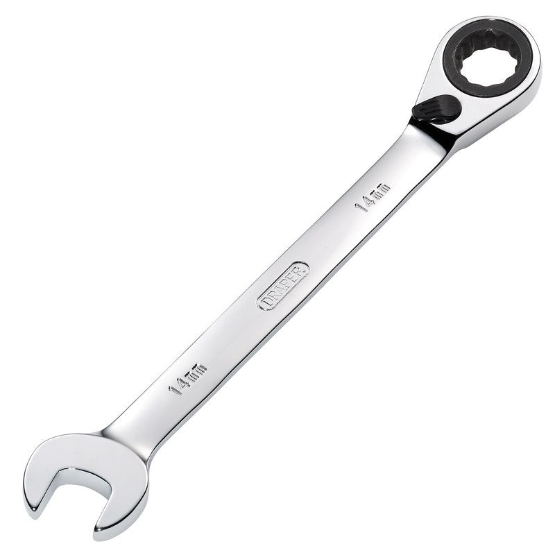 Draper 14mm Metric Reversible Ratcheting Combination Spanner 12 Point 52002