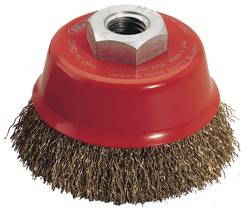 Draper Expert M14 Brassed Steel Crimped Wire Cup Brush 60mm 52635