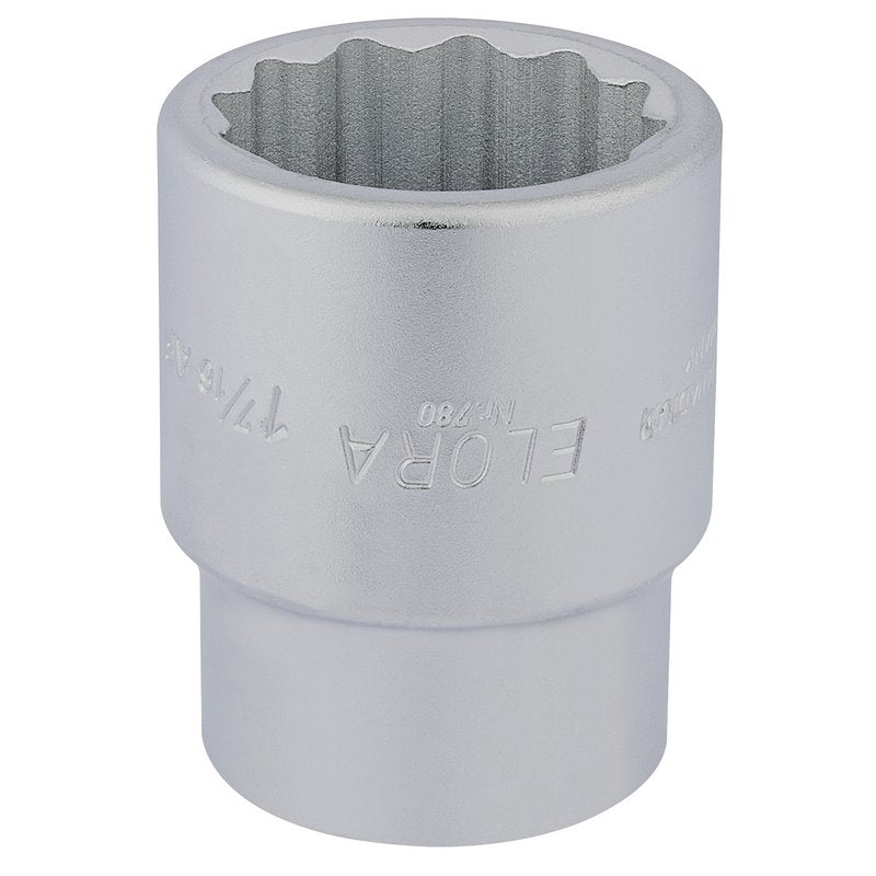 Elora 1"D 1.7/16" Imperial Bi Hexagon Socket Chrome Plated Standard Length 53045