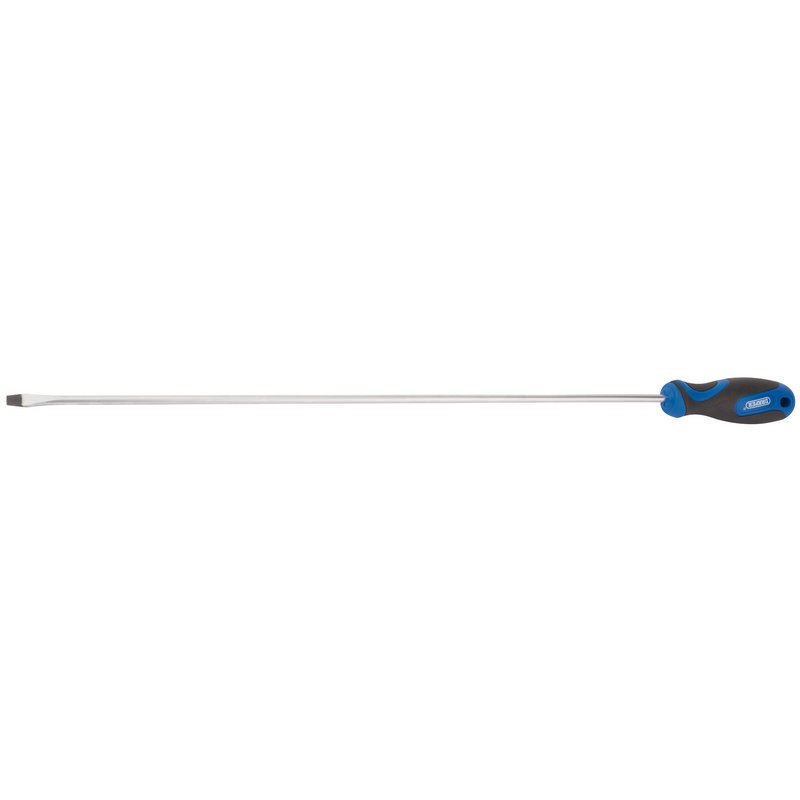 Draper 6.0 x 450mm Extra Long Reach Soft Grip Plain Slot Screwdriver 53508
