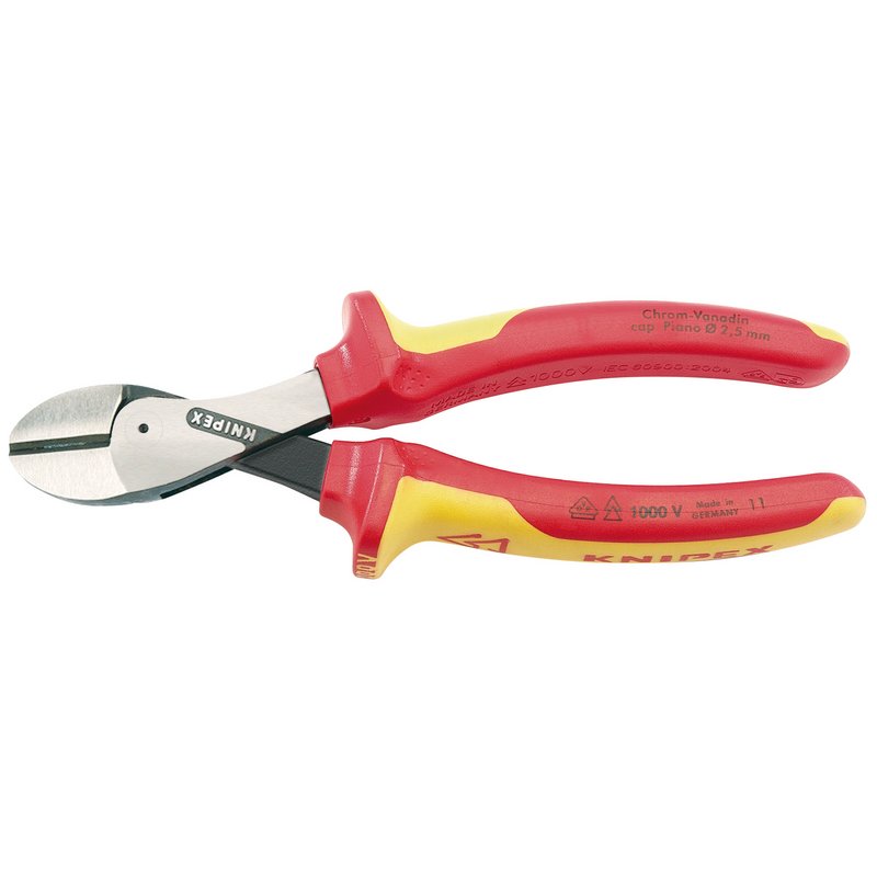 Knipex VDE Insulated x Cut High Leverage Diagonal Side Cutters 73 08 160UKSBE