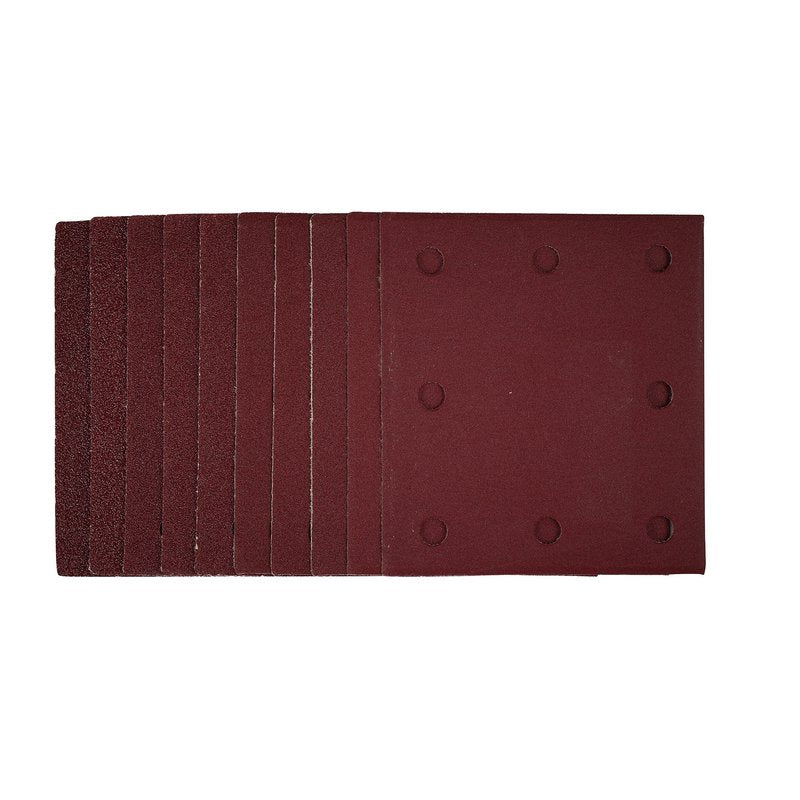 Draper 1/4 Sanding Sheets Hook and Loop 115 x 105mm Assorted Grit 10 Pack 54347