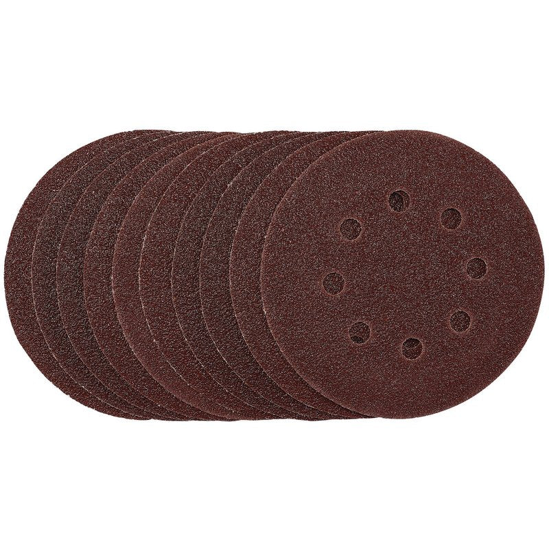 Draper Punched Sanding Discs 125mm Hook & Loop 40 Grit 10 Pack 54392