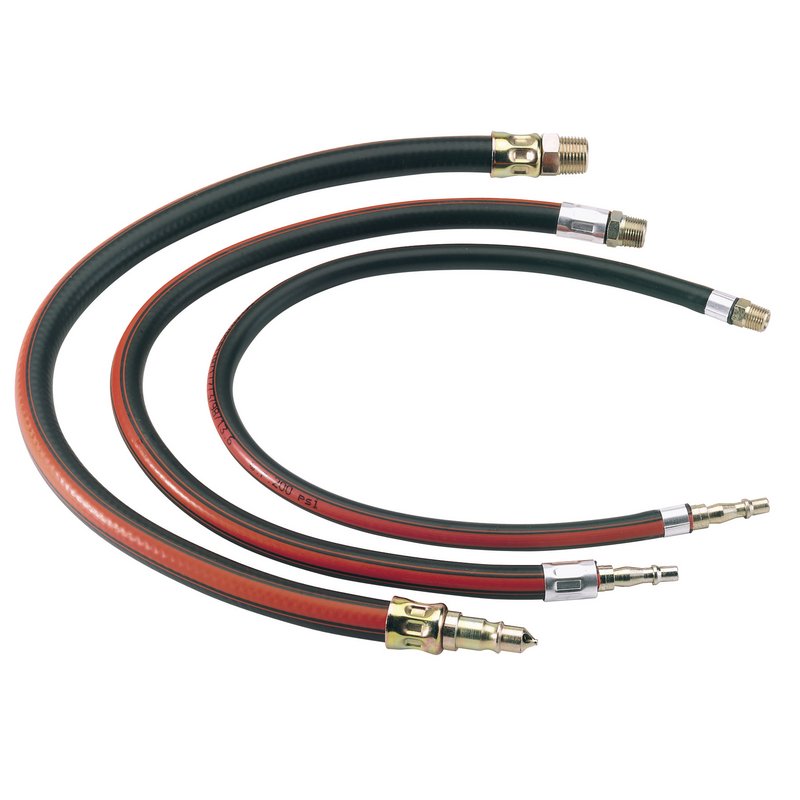 Draper Air Line Whip Hose 600mm 1/4" BSP Male Female Ends Red Black 54438