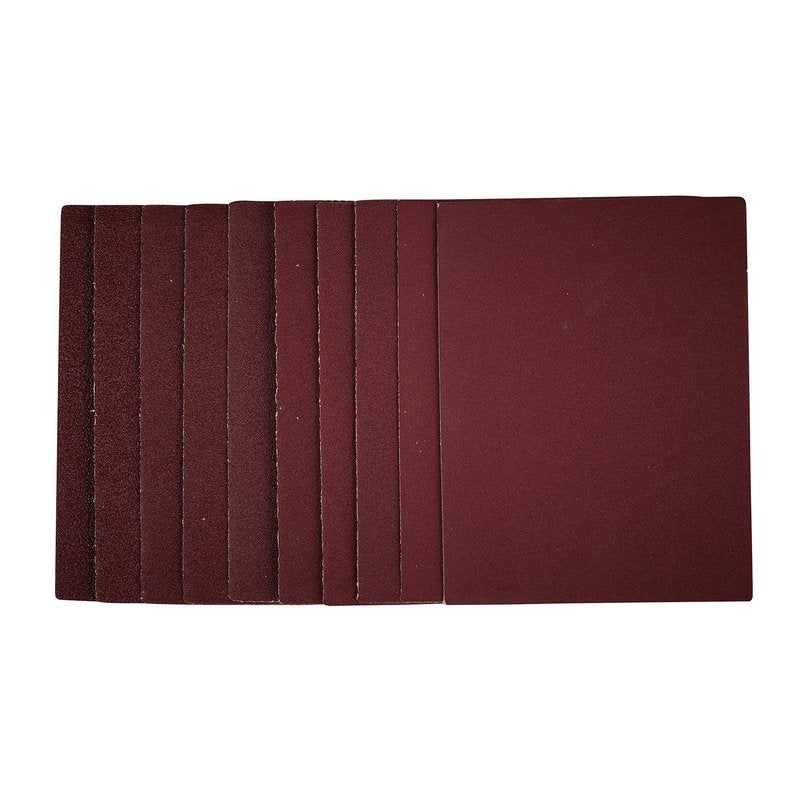 Draper 1/4 Sanding Sheets 115 x 150mm Assorted Grit 10 Pack 54824