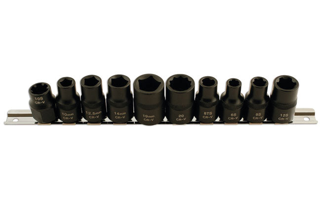 Laser Tools Specialist Automotive Impact Socket Set 1/2"D 10pc 3 5 10 point 5498