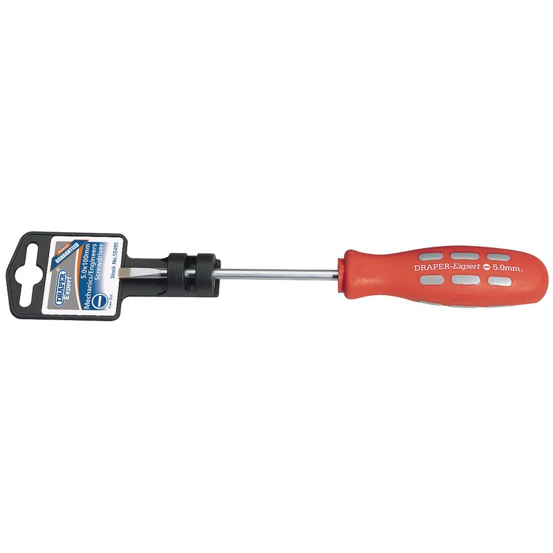 Draper Plain Slot Parallel Tip Mechanic's Screwdriver 5 x 100mm 55495