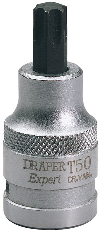 Expert T50 x 55mm 1/2" Square Drive Draper TX-STAR® Socket Bit