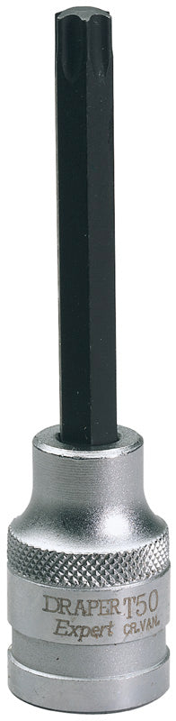 Expert T50 x 100mm 1/2" Square Drive Draper TX-STAR® Socket Bit
