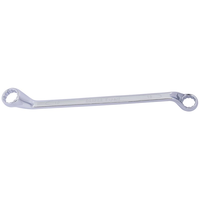 Draper 18 x 19mm HI-TORQ Deep Offset Ring Spanner Bi Hex Chrome 55693