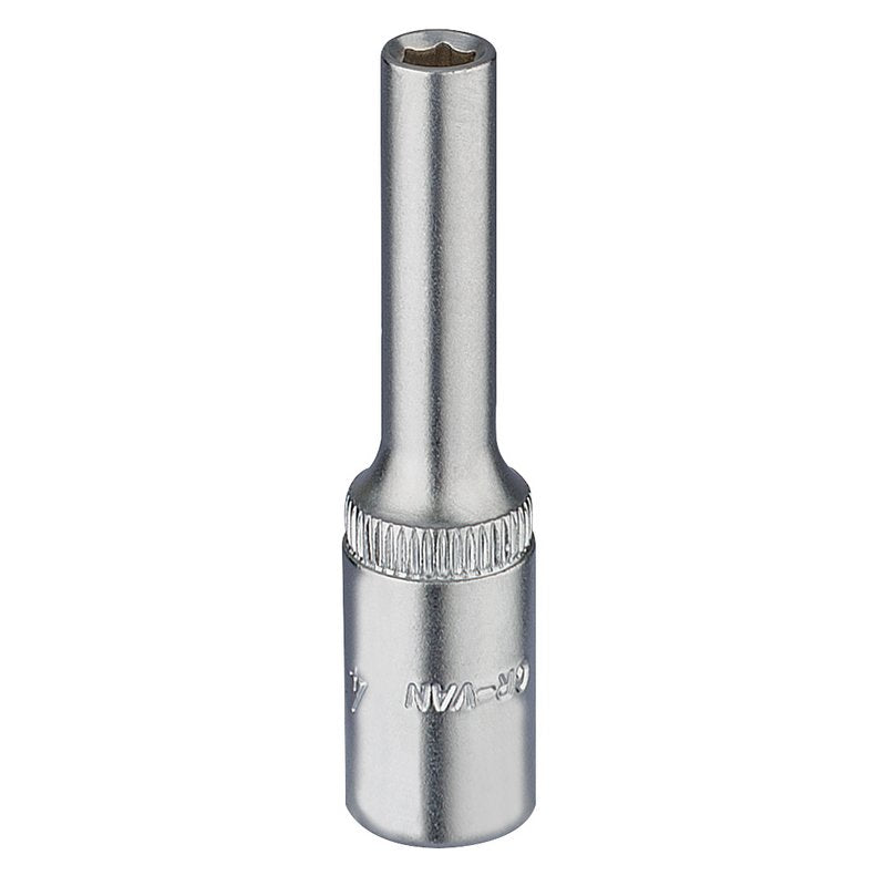 Elora 1/4"D 4mm Deep Socket Hexagon Chrome Plated 58721