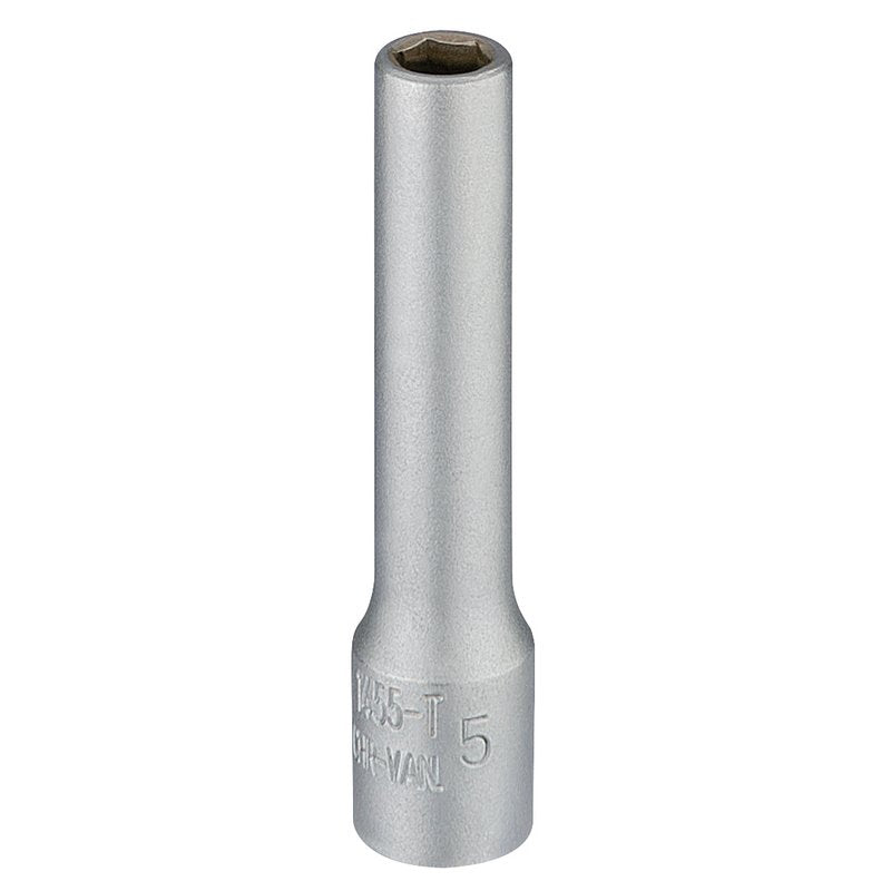 Elora 1/4"D 5mm Deep Socket Hexagon Chrome Plated 58723