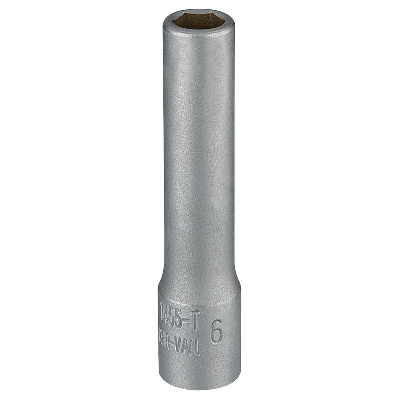Elora 1/4"D 6mm Deep Socket Hexagon Chrome Plated 58726