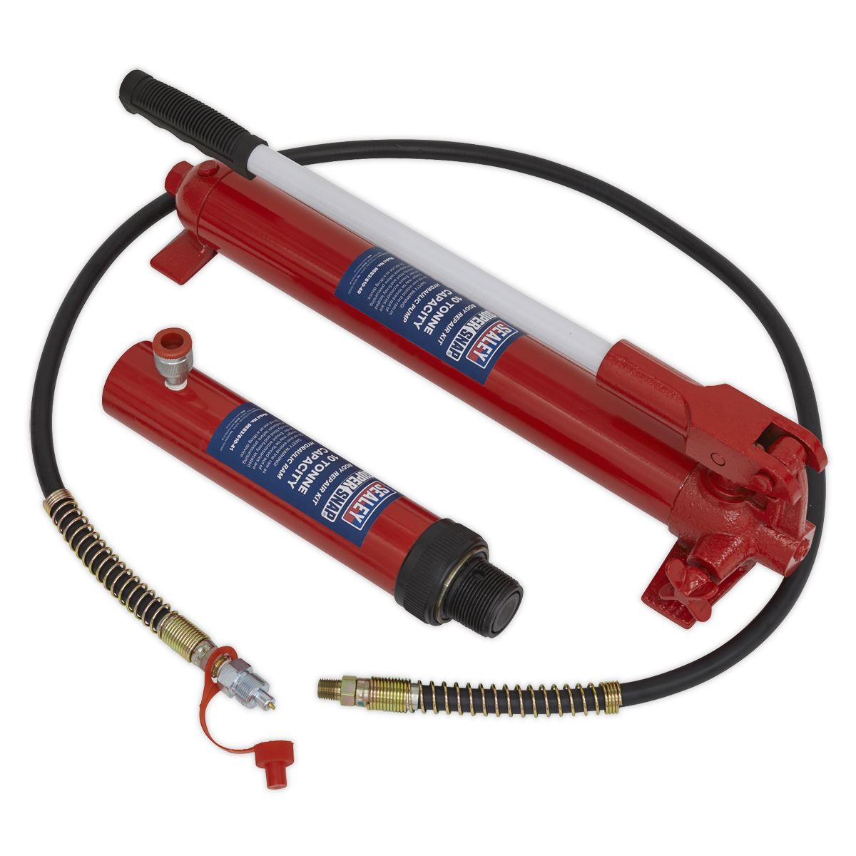 Sealey SuperSnap® Push Ram with Pump & Hose Assembly - 10 Tonne 610/45