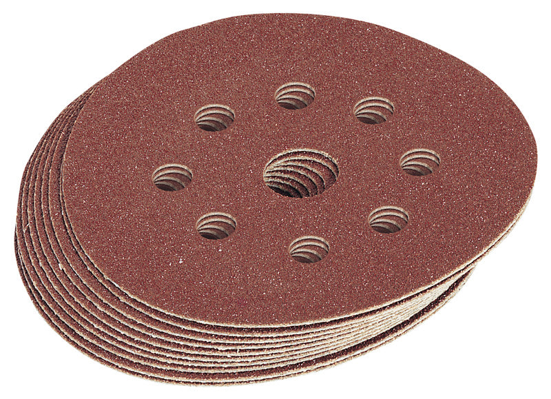 Draper Assorted Grit Hook and Loop Sanding Discs 125mm 10 Pack 63372
