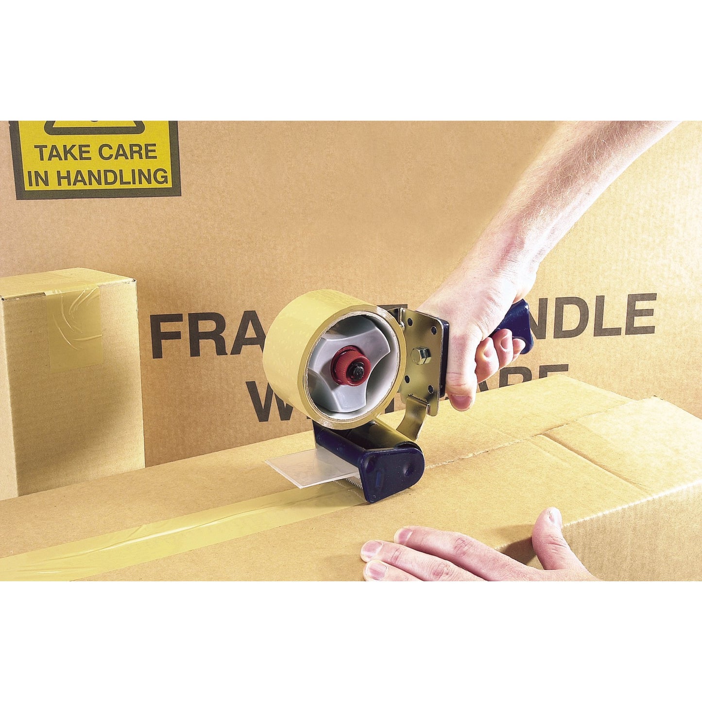 Hand-Held Packing Security Tape Dispenser Kit, 2 x Reels of Tape