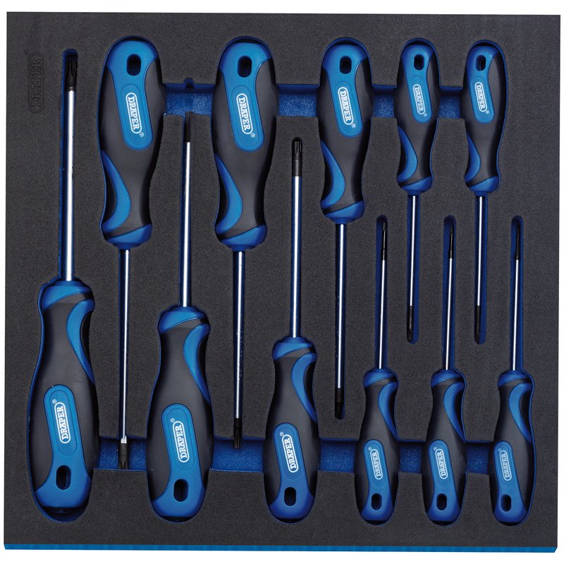 Draper Torx Star Security Screwdriver Set Soft Grip 1/2 EVA Tray 11Pc 63403