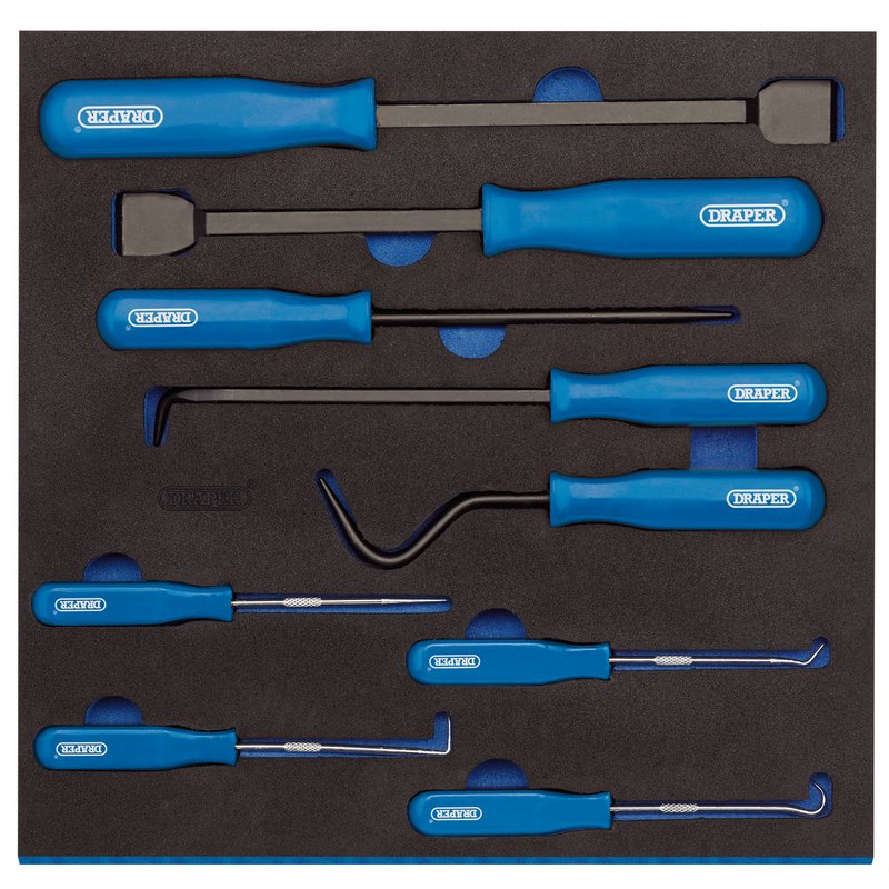 Draper Scraper Hook and Pick Set in 1/2 Drawer EVA Insert Tray 9 Piece 63500