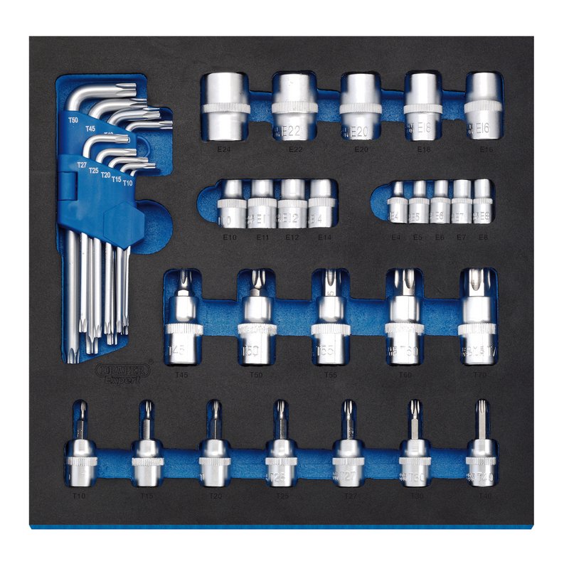 Draper Torx Screwdriver Insert Bits and Keys in EVA Insert Tray (35 Piece) 63512