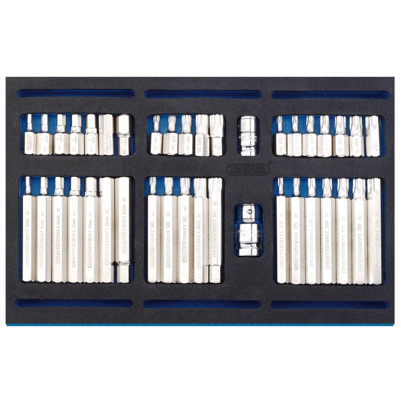 Draper Screwdriver Screwdriver Bit Set in 1/4 Drawer EVA Tray (40 Piece) 63515