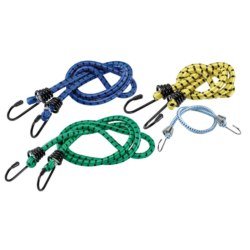 Draper Assorted Bungee Pack of 10 Assorted colours and sizes Steel Hooks 63545