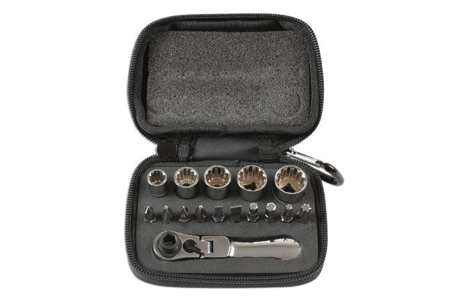 Laser Tools Alldrive Socket & Bit Set 1/4"D 16pc 6398