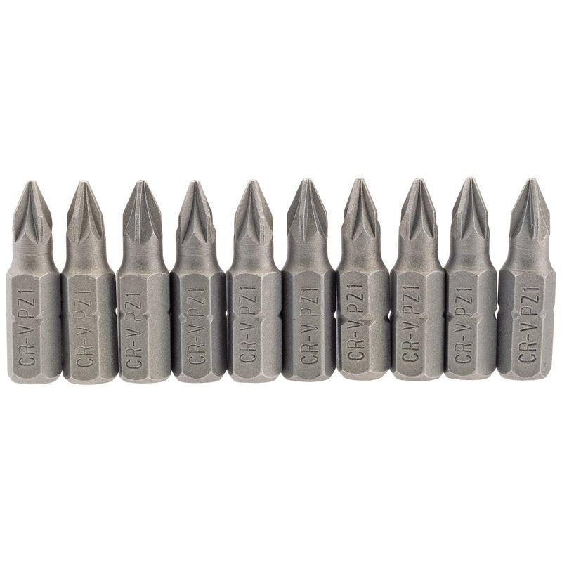 Draper No.1PZ Screwdriver Bit 1/4" Hex 25mm Long (Pack of 10) 64047