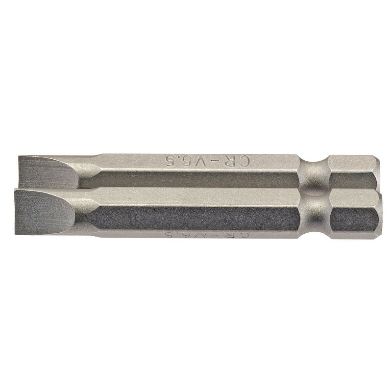 Draper Plain Slot Screwdriver Bit 6.5mm 1/4" Hex 50mm Long (Pack of 2) 64103